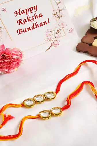 Kundan Handmade Rakhi- Set of 2