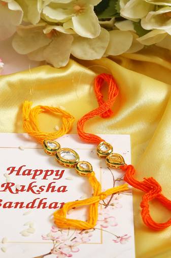 Kundan Handmade Rakhi Set Of 2