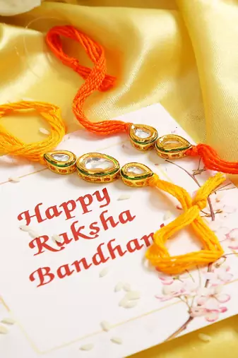 Kundan Handmade Rakhi Set Of 2