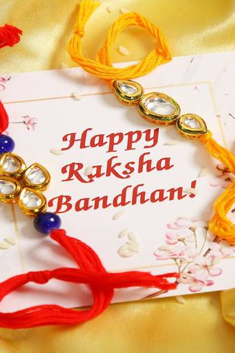 Kundan Handmade Rakhi Set Of 2