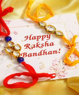 Kundan Handmade Rakhi Set Of 2 1