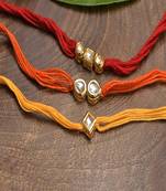 Kundan Handmade Rakhi Set Of 3