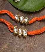 Kundan Handmade Rakhi Set Of 2