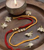 Kundan Gold Tone  Rakhi Set of 2