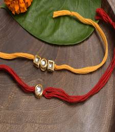 Kundan Handmade Rakhi Set Of 2