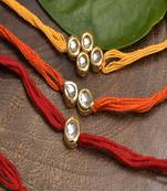 Kundan Handmade Rakhi Set of 3