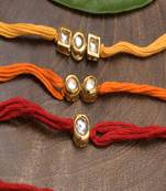 Kundan Handmade Rakhi Set Of 3