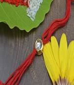 Red Gold Tone Kundan Rakhi