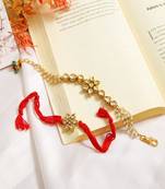 Handcrafted Floral Kundan Rakhi & Lumba Set Of 2