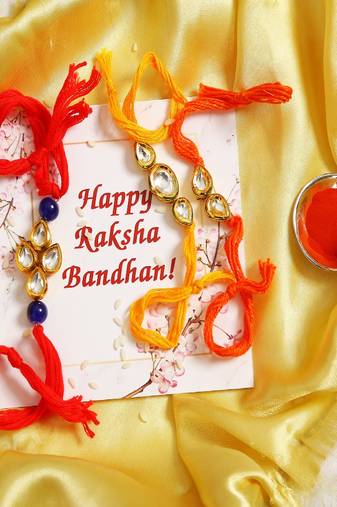Kundan Handmade Rakhi Set Of 3