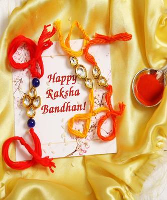 Kundan Handmade Rakhi Set Of 3 1