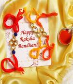 Kundan Handmade Rakhi Set Of 3