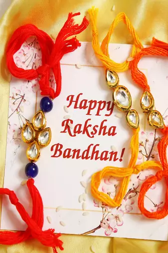 Kundan Handmade Rakhi Set Of 3