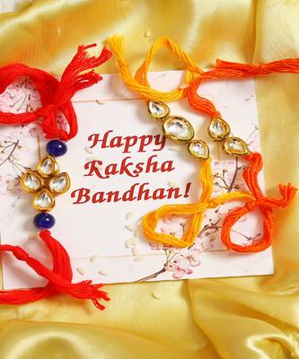 Kundan Handmade Rakhi Set Of 3 3