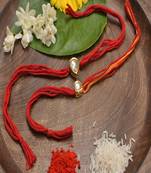 Kundan And Pearl Handmade Rakhi Set Of 2