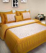 rajasthani Jaipur Sanganeri Prints Cotton Bedsheet For Double Bed With two Pillow Cover Size 90x 100 Inch