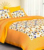 rajasthani Jaipur Sanganeri Prints Cotton Bedsheet For Double Bed With two Pillow Cover Size 90x 100 Inch