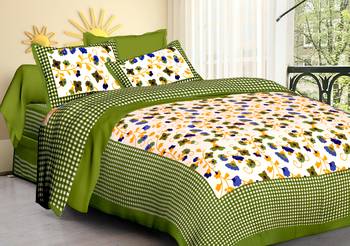 rajasthani Jaipur Sanganeri Prints Cotton Bedsheet For Double Bed With two Pillow Cover Size 90x 100 Inch 1