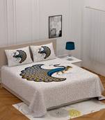 rajasthani Jaipur Sanganeri Prints Cotton Bedsheet For Double Bed With two Pillow Cover Size 90x 100 Inch