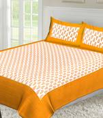 rajasthani Jaipur Sanganeri Prints Cotton Bedsheet For Double Bed With two Pillow Cover Size 90x 100 Inch