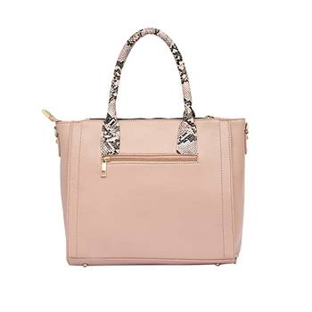 Pink Self Design Animal Print Handbag 2