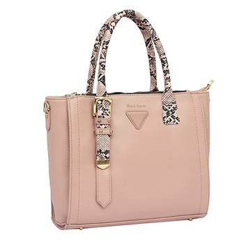 Pink Self Design Animal Print Handbag 4