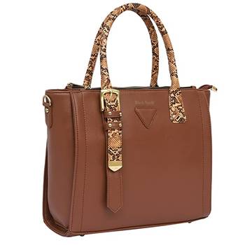 Tan Self Design Animal Print Handbag 2