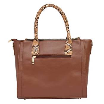 Tan Self Design Animal Print Handbag 4