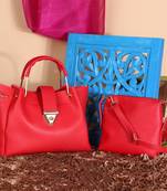 Red Solid Handheld Bag