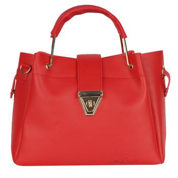 Red Solid Handheld Bag 2