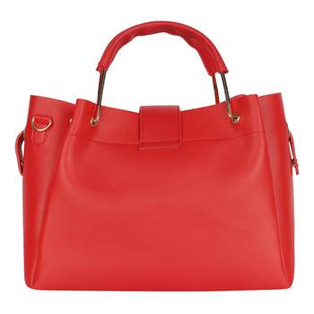 Red Solid Handheld Bag 3