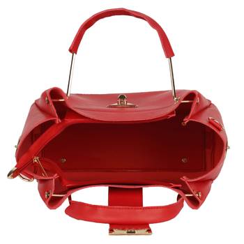 Red Solid Handheld Bag 4