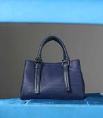 Blue Textured Handbag