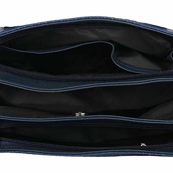 Blue Textured Handbag 4