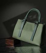Green Textured Handbag