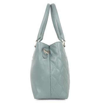 Green Quilted Solid Handheld Bag 3