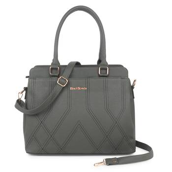 Green Solid Embroidery Handheld Bag 1