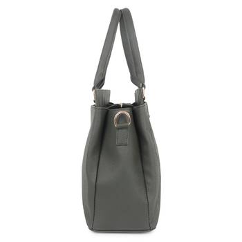 Green Solid Embroidery Handheld Bag 3