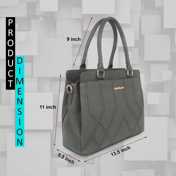 Green Solid Embroidery Handheld Bag 5