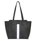 Women Black Solid Tote Bag