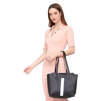 Women Black Solid Tote Bag 4