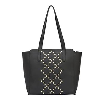 Women Black Solid Shopper Tote Bag 1