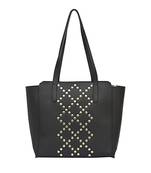 Women Black Solid Shopper Tote Bag