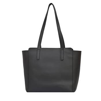 Women Black Solid Shopper Tote Bag 3