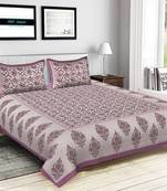 Jaipuri Sanganeri Prints Cotton Bed Sheet For Double Bed With Two Pillow Cover Size 90 x 100 Inch