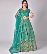 Blue Embroidered Soft Net Wedding Anarkali Salwar Kameez
