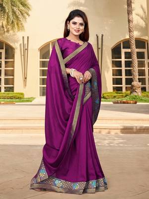 Purple woven silk saree with blouse 2