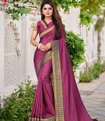 Wine woven silk saree with blouse