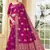 Magenta Woven Silk Blend Saree With Blouse