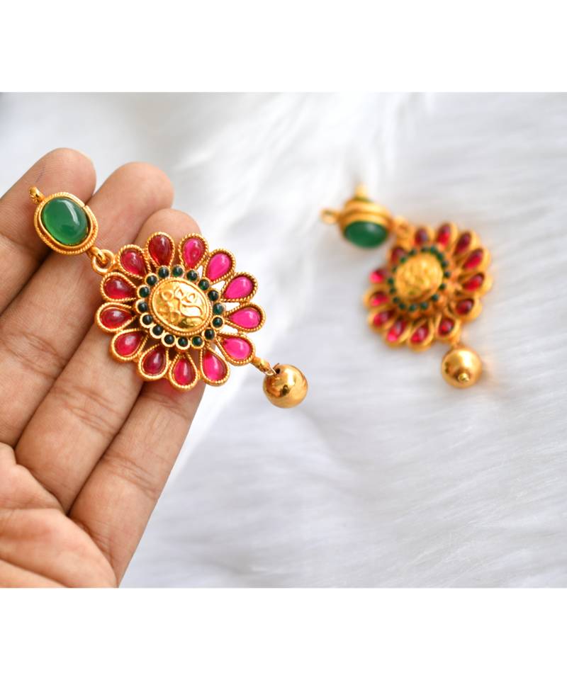 Antique kemp-green mango necklace set dj-01257